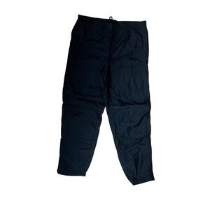 Black Nylon Windbreaker Track Pants